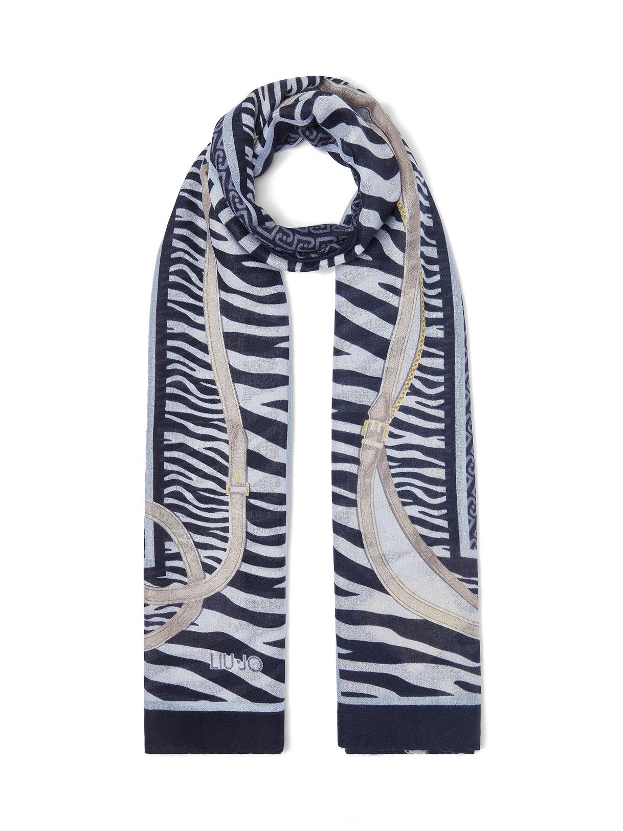 LIU JO STOLA ANIMALIER CINTURINI 70X180 MIDNIGHT 90013 - immagine 7