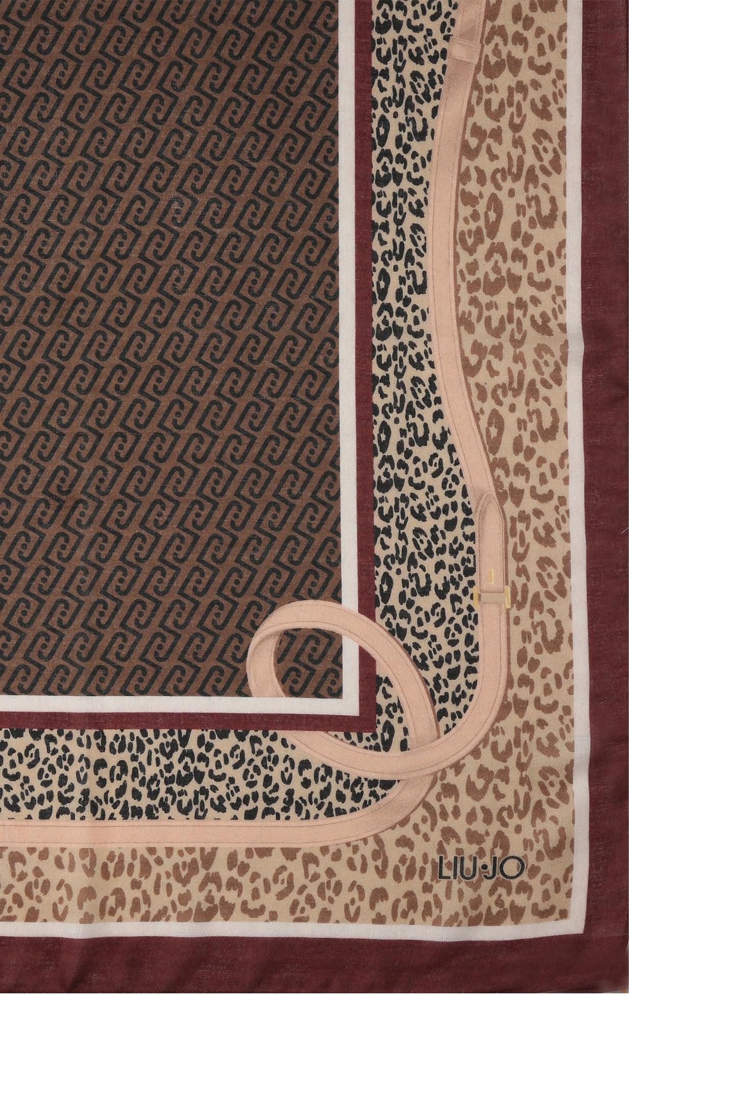 LIU JO STOLA ANIMALIER CINTURINI 70X180 91718 Red aubergine
