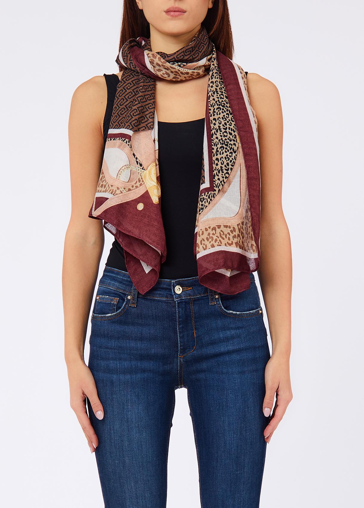 LIU JO STOLA ANIMALIER CINTURINI 70X180 91718 Red aubergine - immagine 2