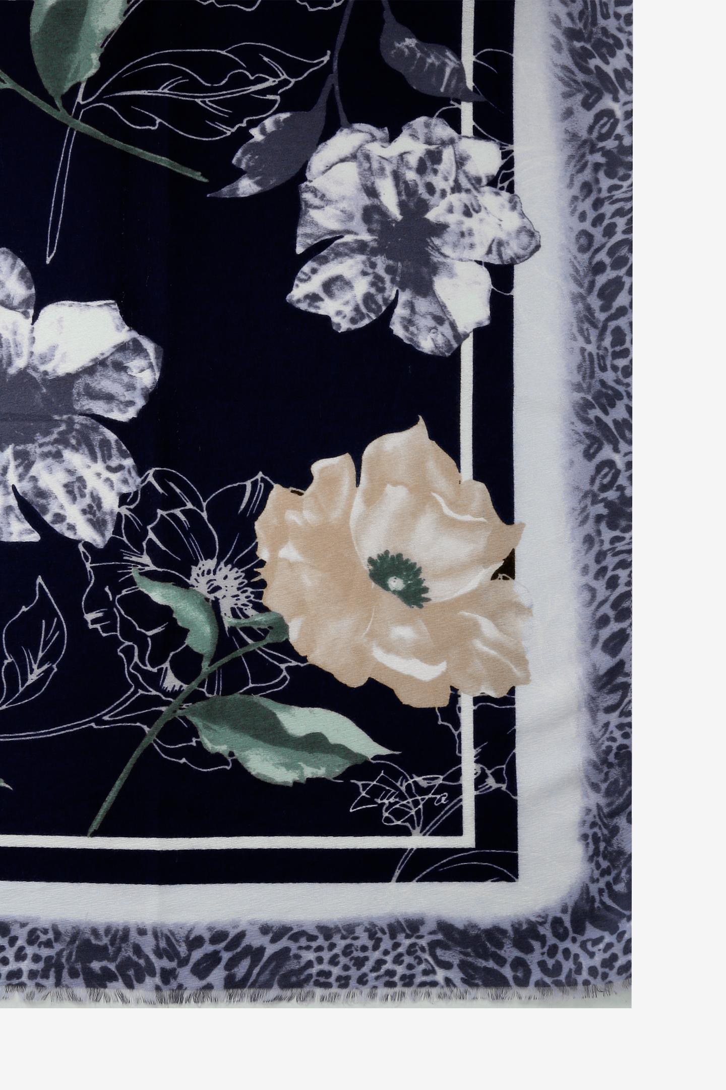 LIU JO STOLA FLOWER MACULA 70X180 MIDNIGHT 90013
