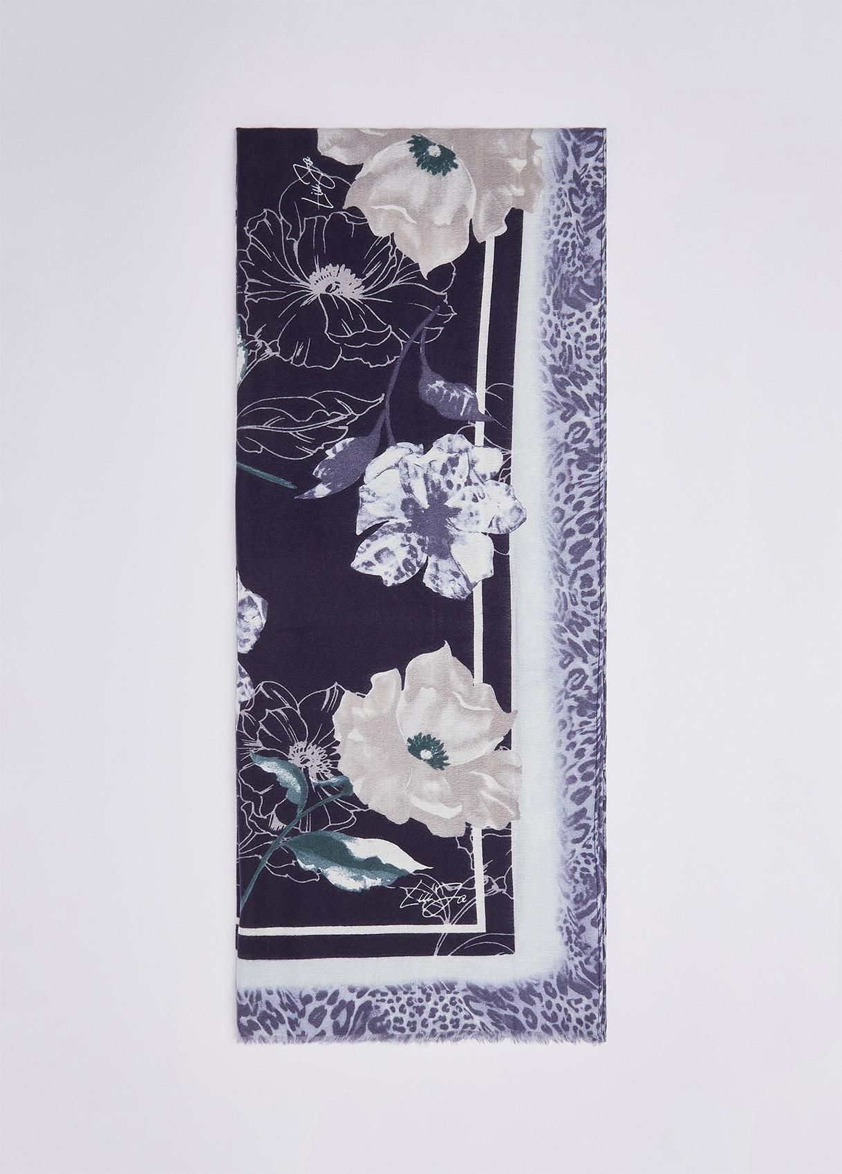 LIU JO STOLA FLOWER MACULA 70X180 MIDNIGHT 90013 - immagine 3