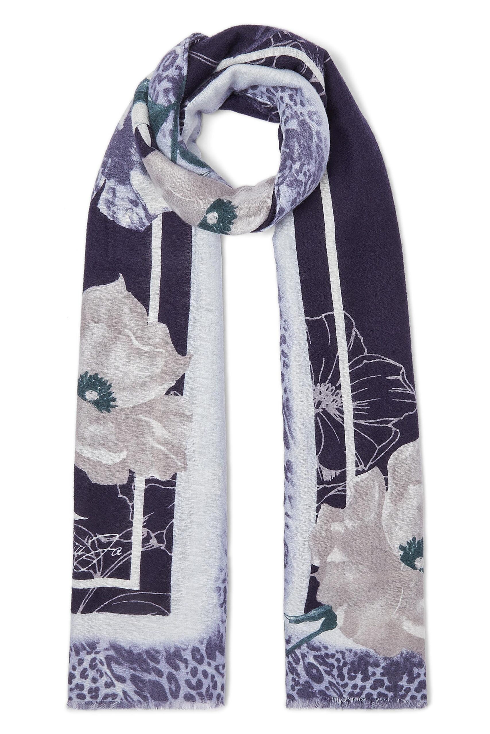 LIU JO STOLA FLOWER MACULA 70X180 MIDNIGHT 90013 - immagine 8