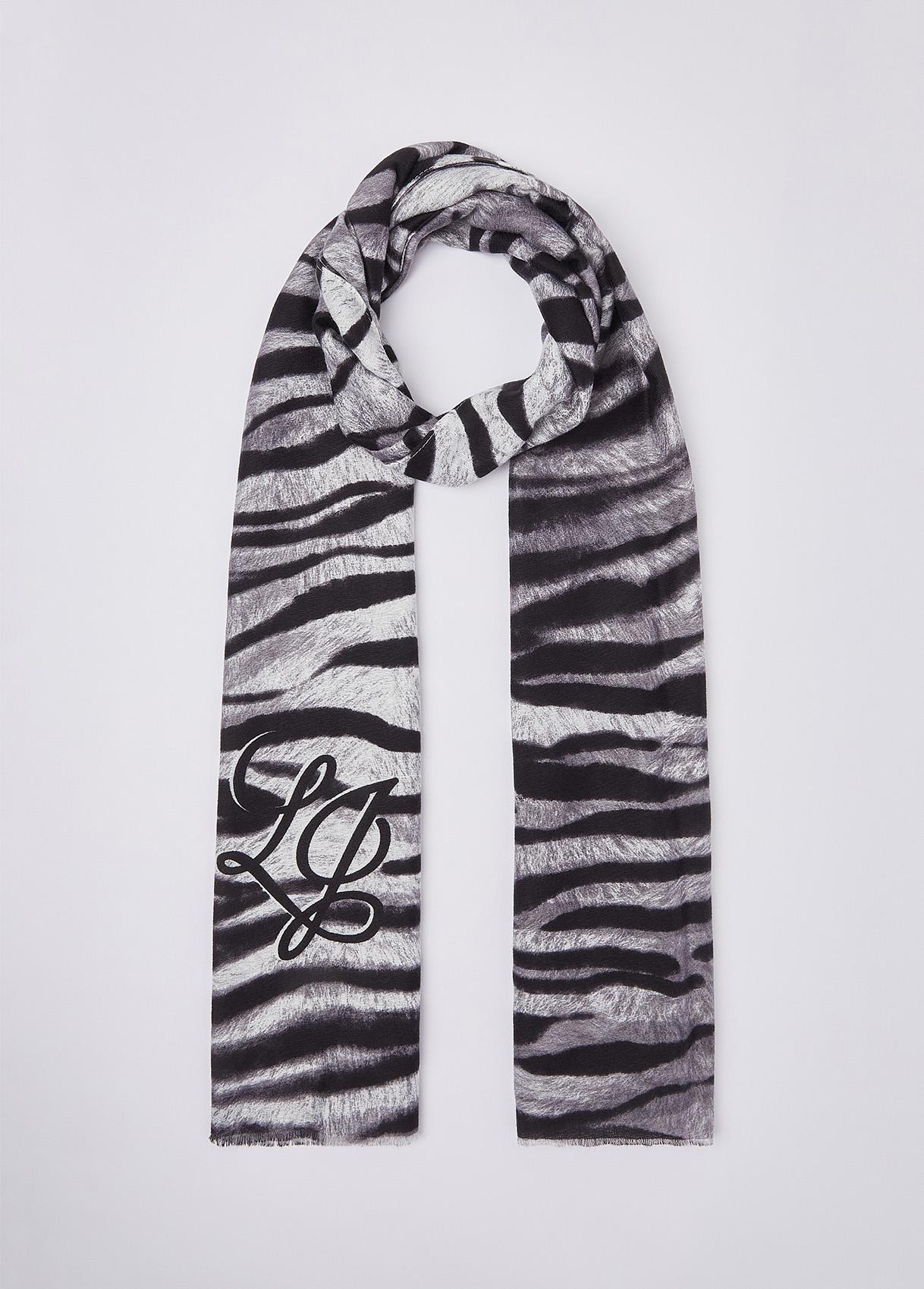 LIU JO STOLA FUR MIX ANIMALIER 70X200 NERO 22222 - immagine 2