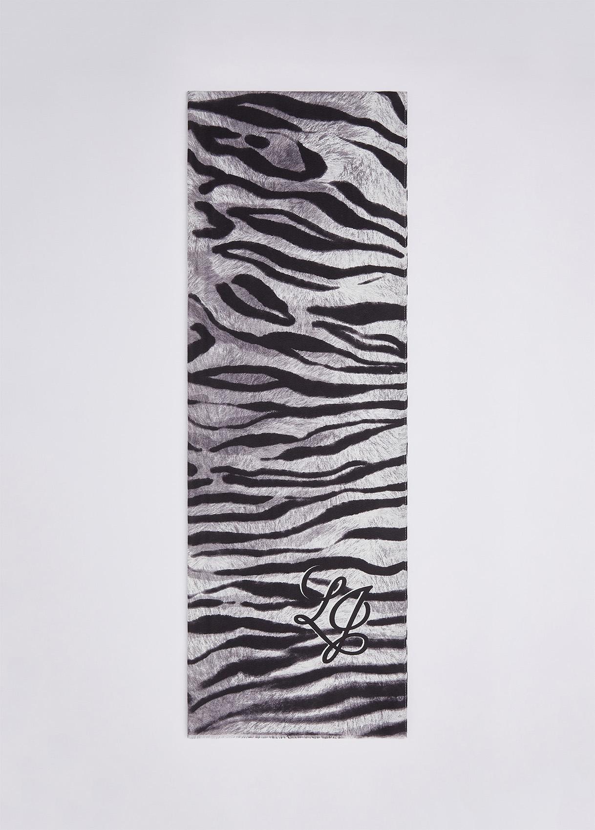 LIU JO STOLA FUR MIX ANIMALIER 70X200 NERO 22222 - immagine 4