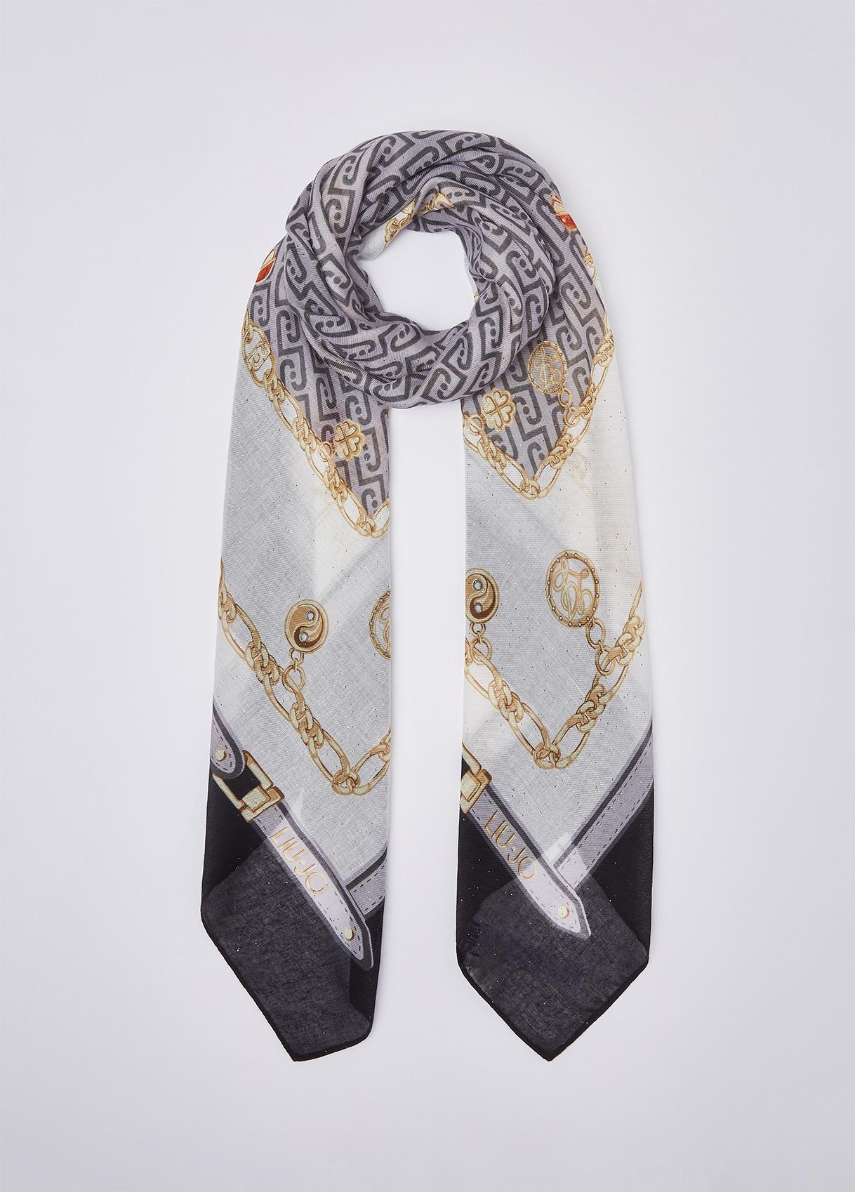 LIU JO FOULARD CHARMY 120X120 NERO 22222 - immagine 2