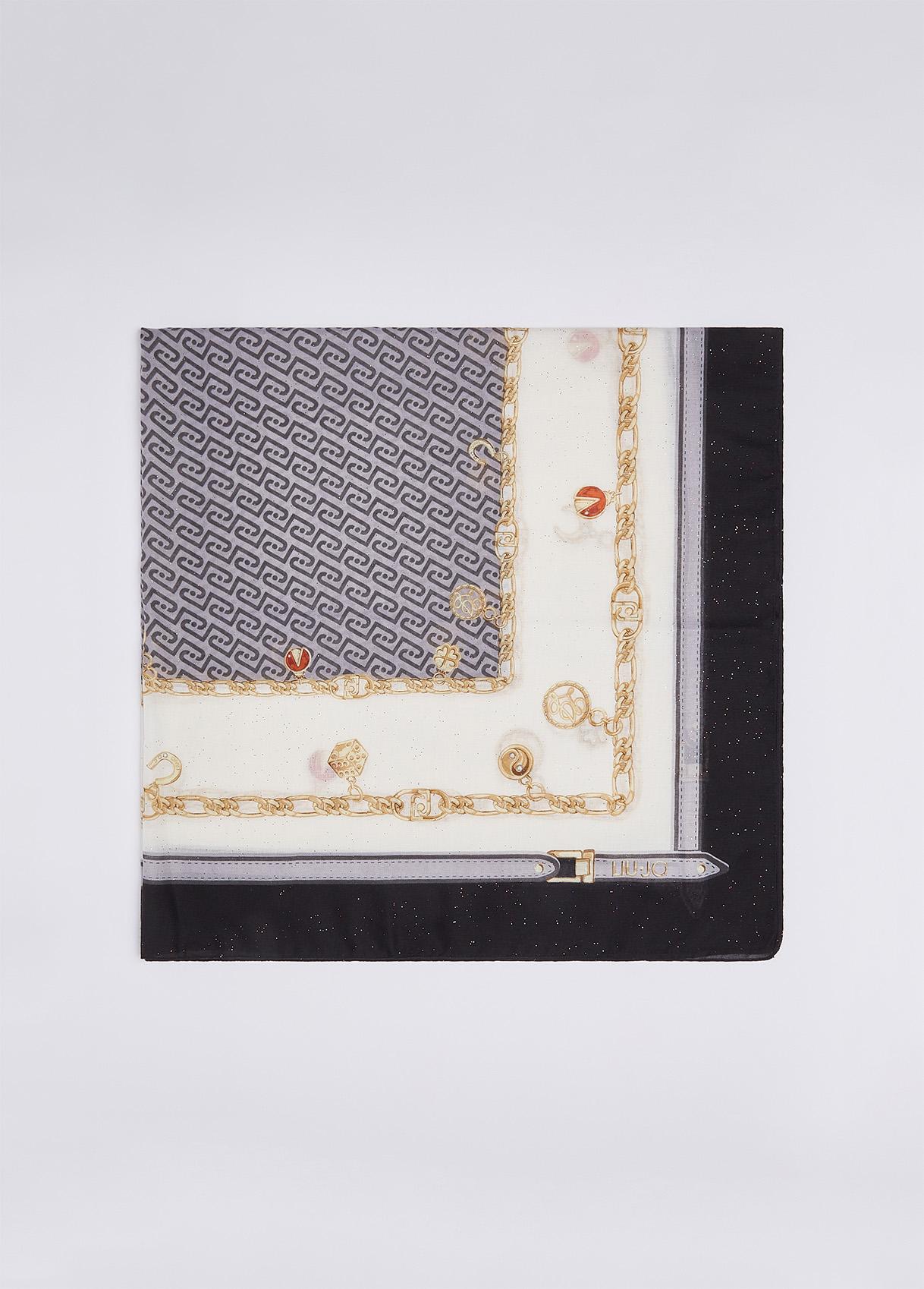LIU JO FOULARD CHARMY 120X120 NERO 22222 - immagine 4