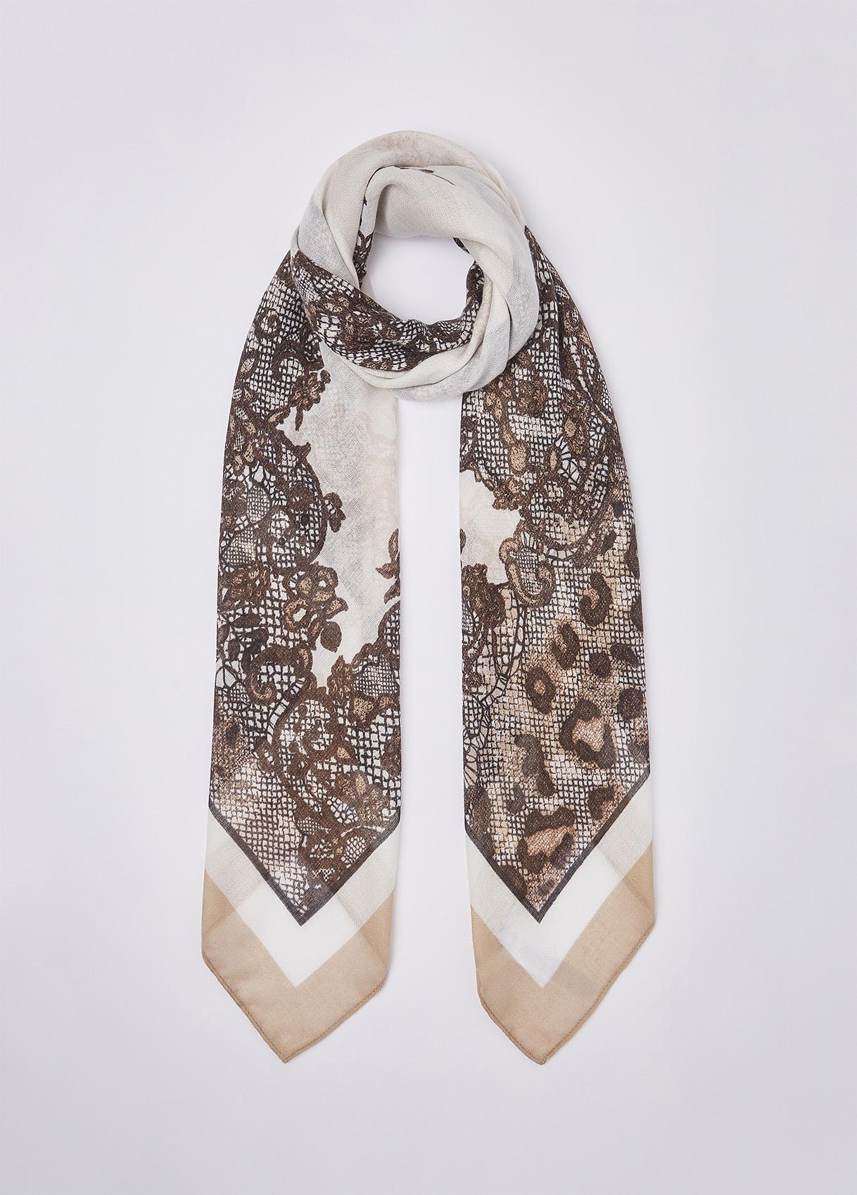 LIU JO FOULARD LEOPARD LACE 00070 CAMMELLO - immagine 2