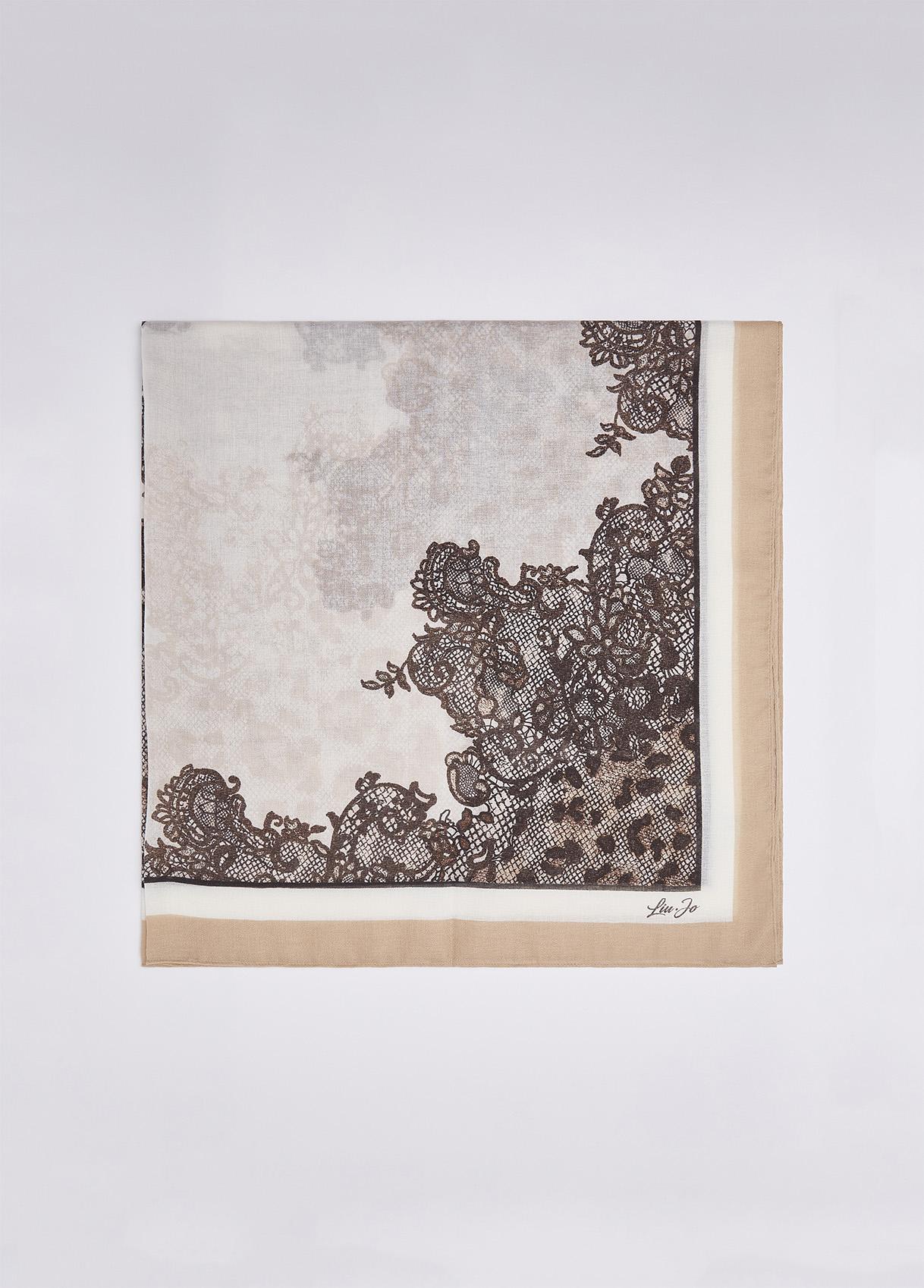 LIU JO FOULARD LEOPARD LACE 00070 CAMMELLO - immagine 3