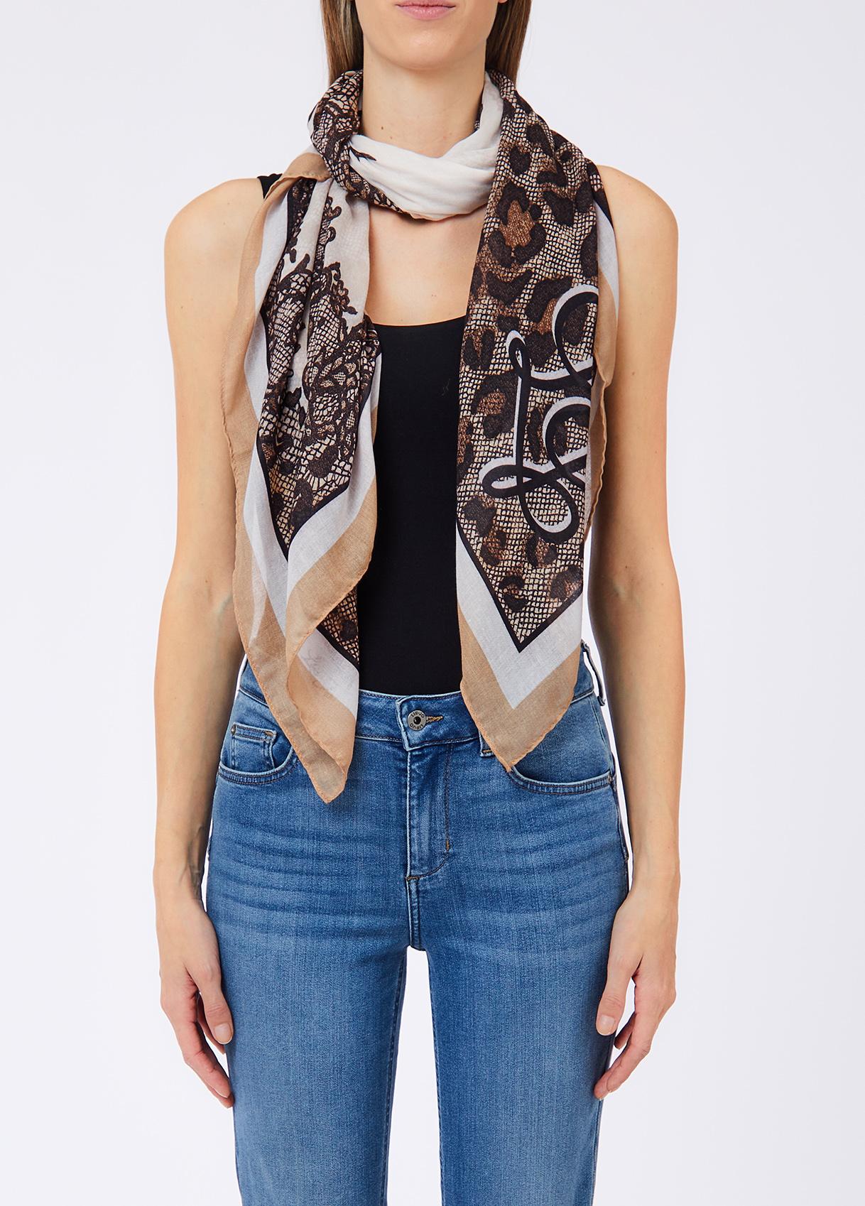 LIU JO FOULARD LEOPARD LACE 00070 CAMMELLO - immagine 4