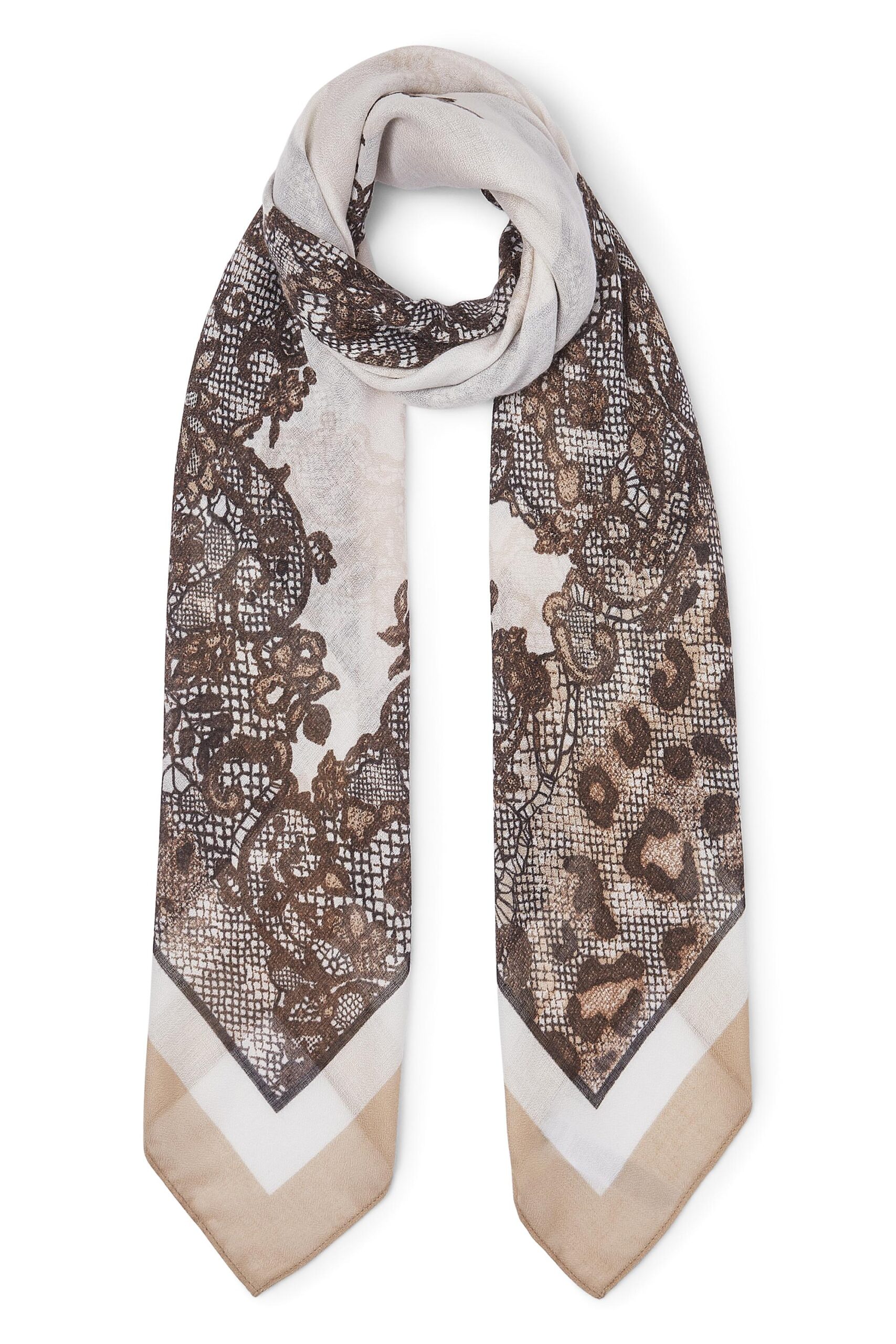 LIU JO FOULARD LEOPARD LACE 00070 CAMMELLO - immagine 8