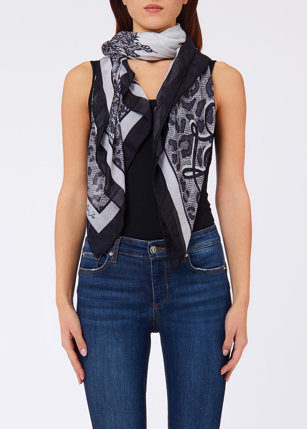 LIU JO FOULARD LEOPARD LACE NERO 22222 - immagine 4