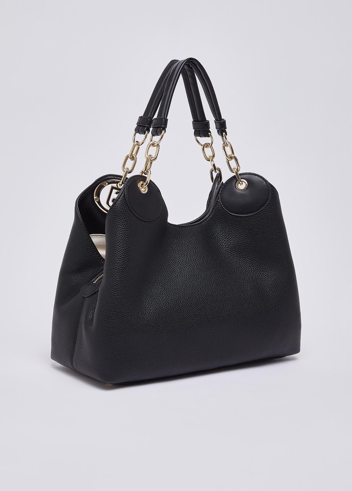LIU JO BOSTON BAG B1848 NERO GOLD - immagine 4