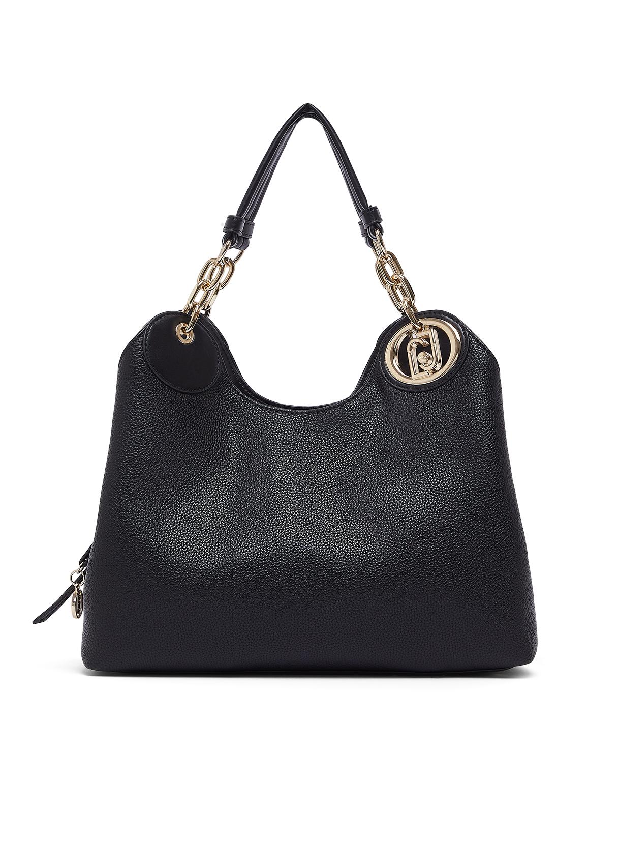 LIU JO BOSTON BAG B1848 NERO GOLD - immagine 7