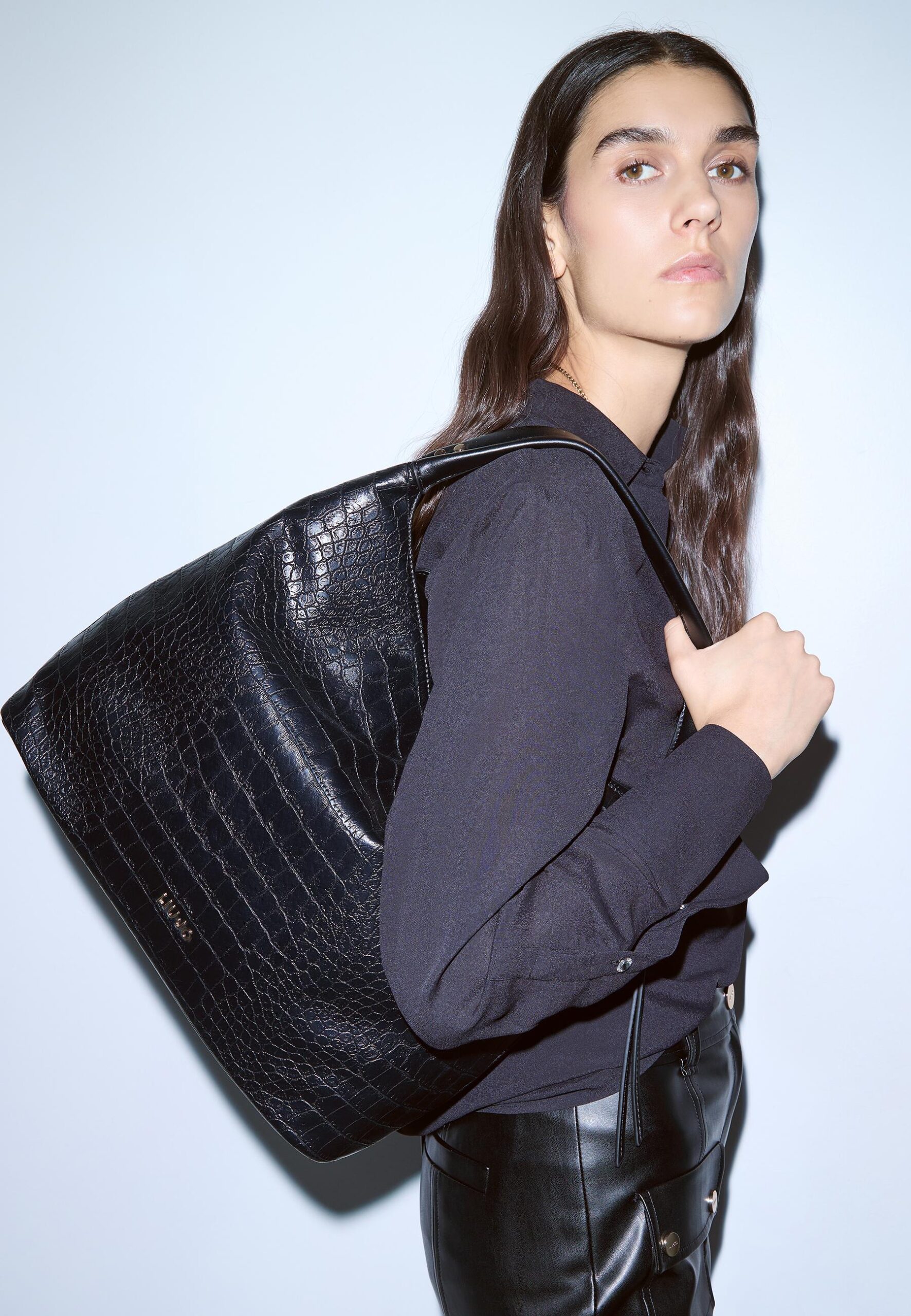 LIU JO SHOPPING BAG NERO 22222