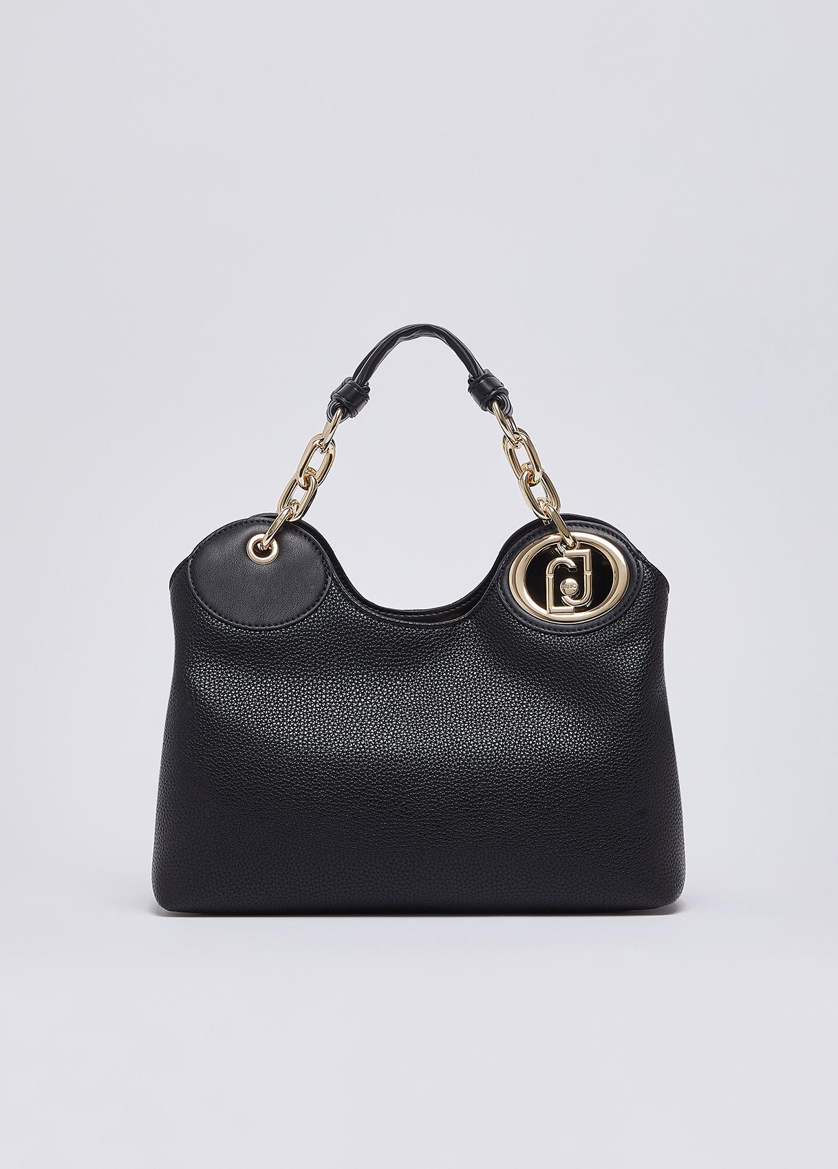 LIU JO SATCHEL B1848 NERO GOLD - immagine 2