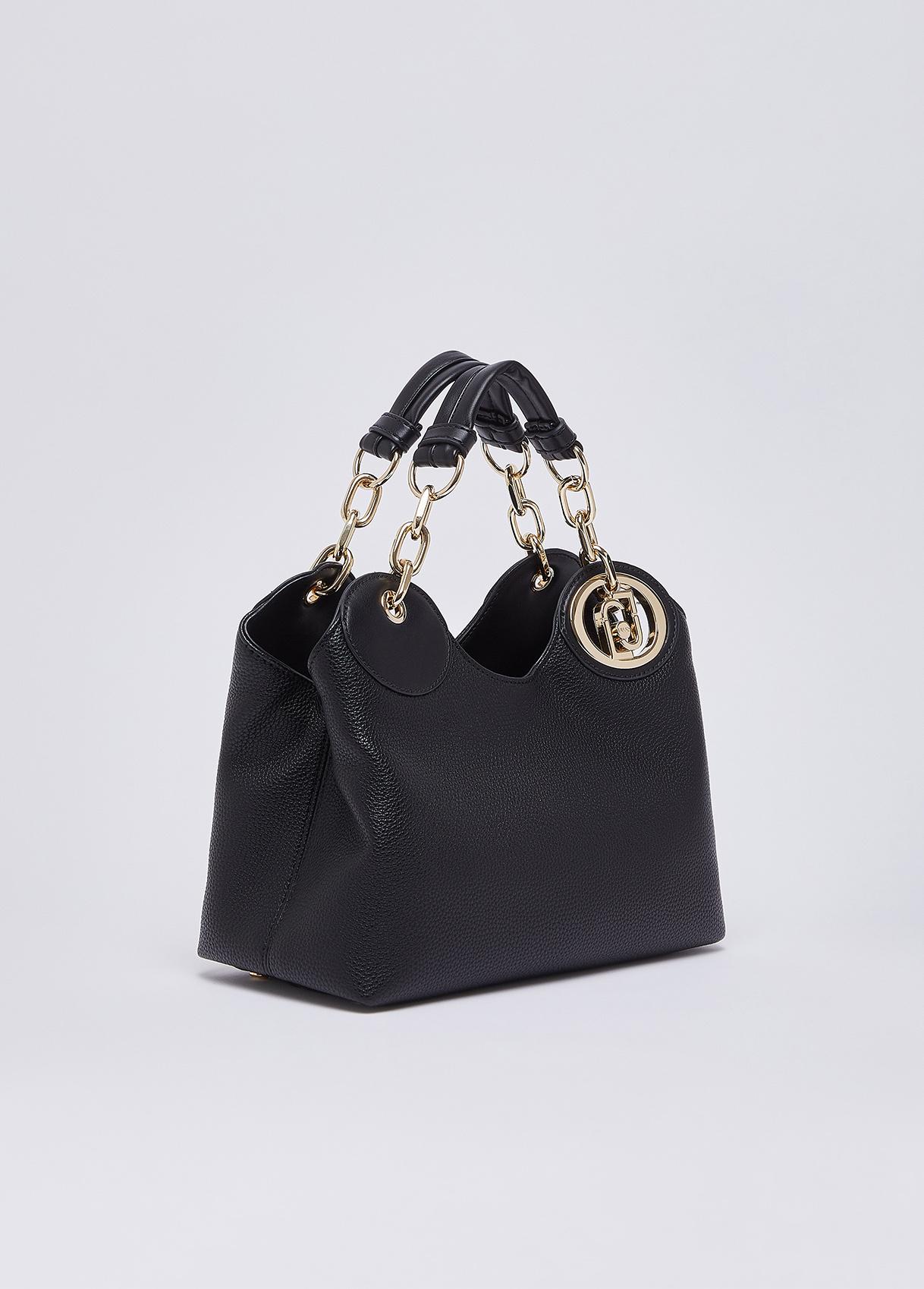 LIU JO SATCHEL B1848 NERO GOLD - immagine 4