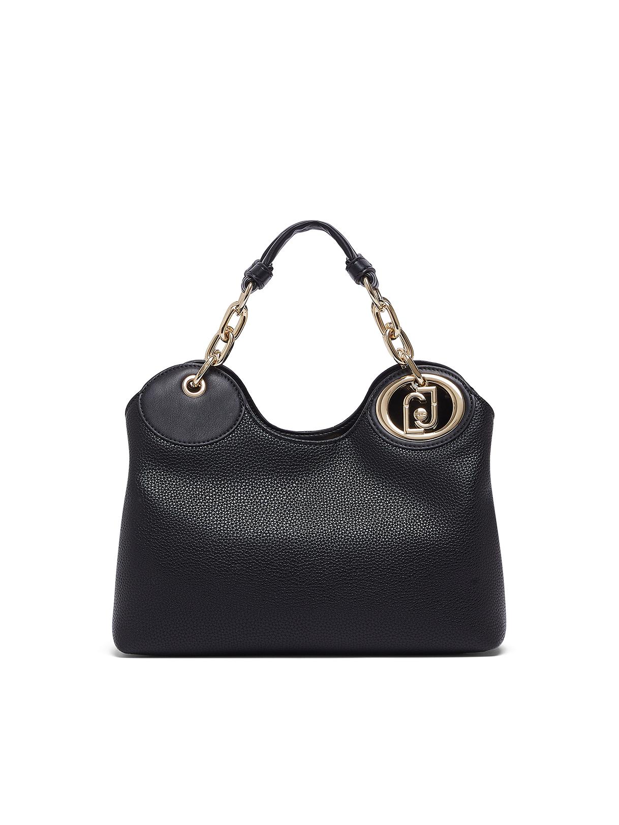 LIU JO SATCHEL B1848 NERO GOLD - immagine 8