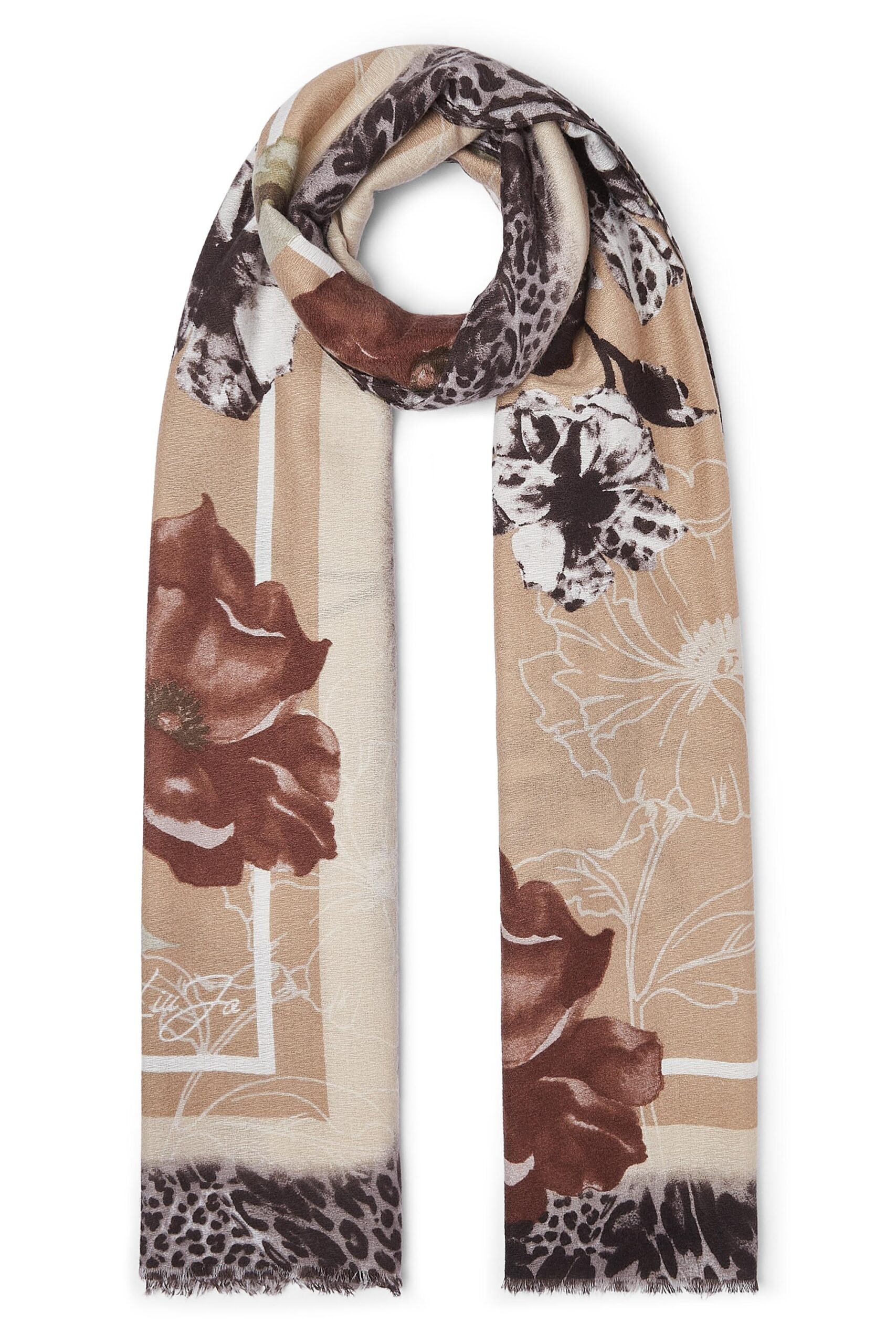 LIU JO STOLA FLOWER MACULA 70X180 NATURALE 00005 - immagine 8
