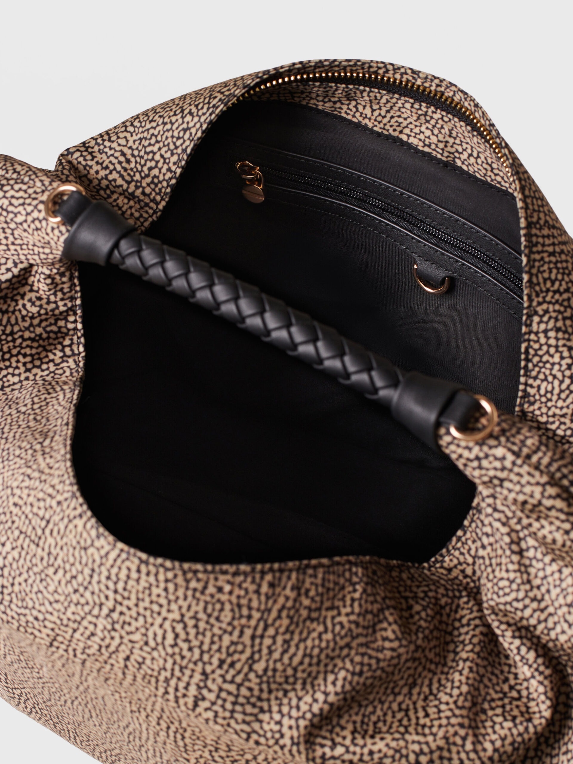 Borbonese PLIE HOBO M. X11 OP NAT NERO - immagine 4