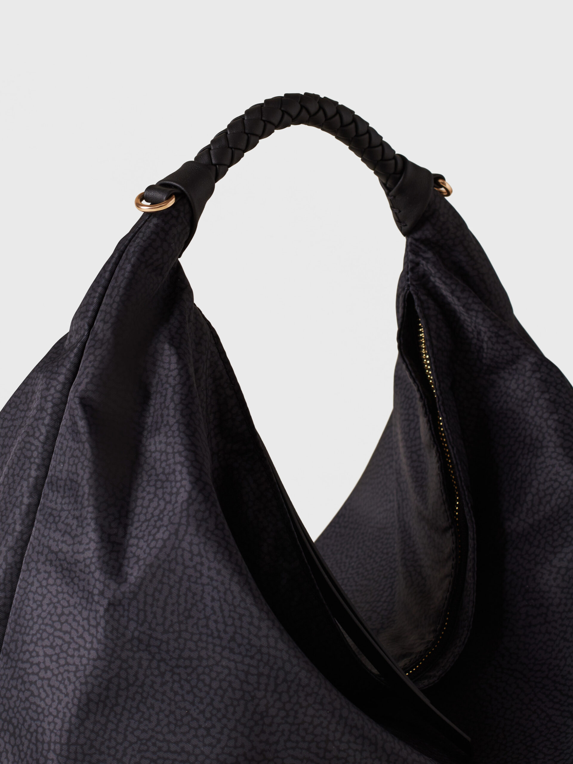 Borbonese PLIE HOBO M. Y66 DARK BLACK - immagine 5