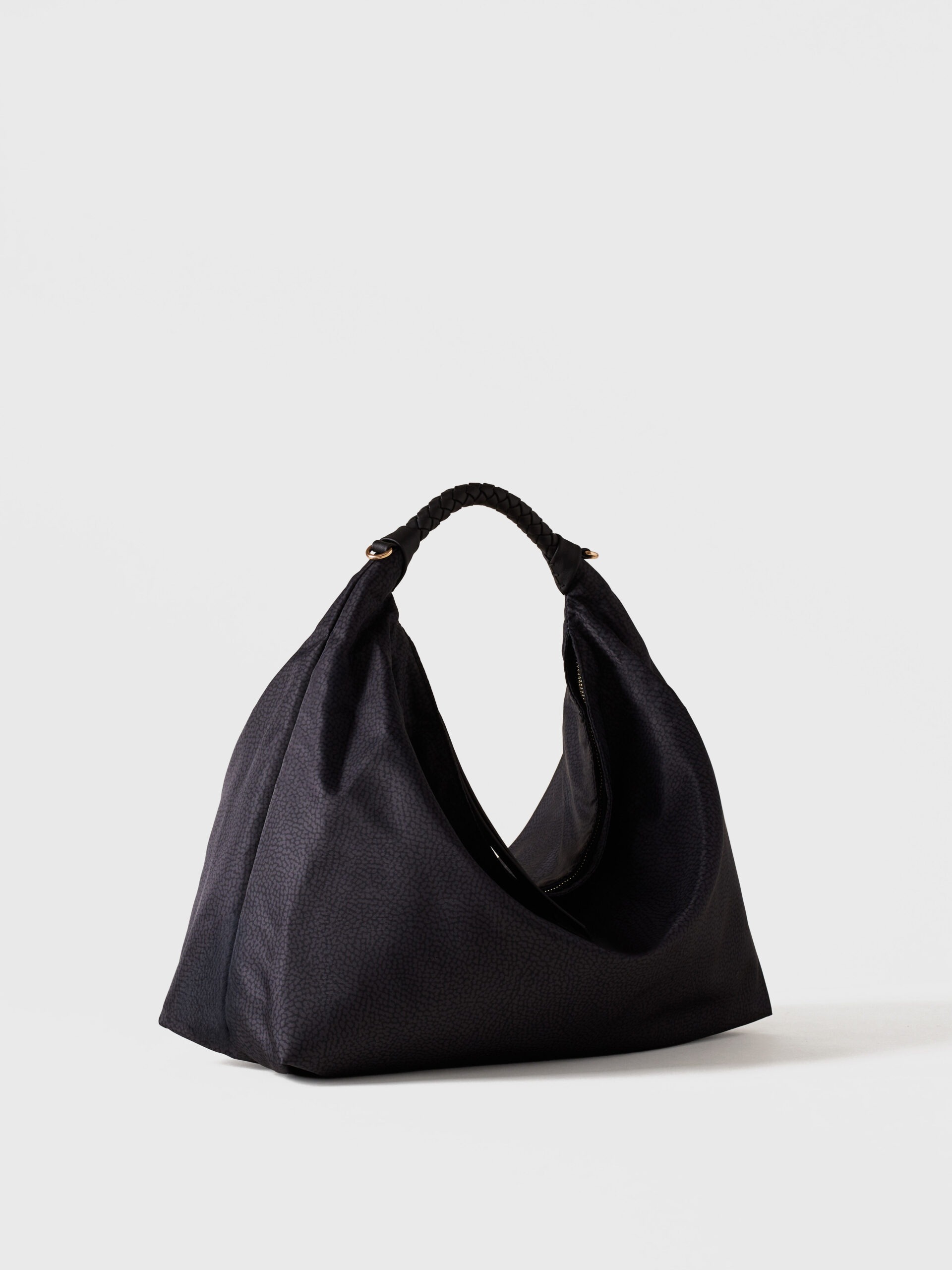 Borbonese PLIE HOBO M. Y66 DARK BLACK - immagine 6