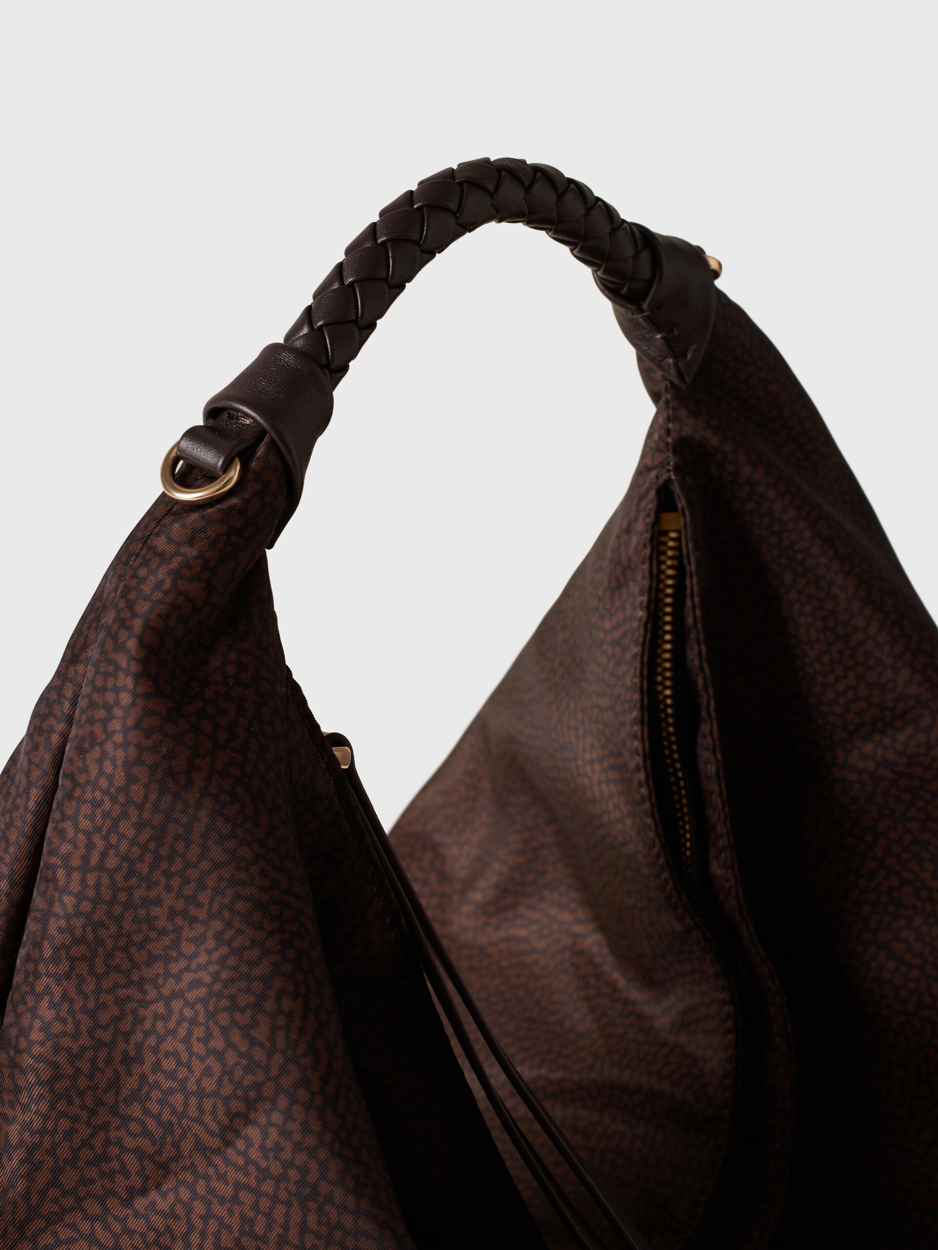 Borbonese PLIE HOBO M. 219 CIOCCOLATO - immagine 4