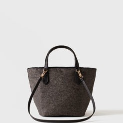 Borbonese B-ESCAPE SHOPPING S. M35 CATRAME NERO