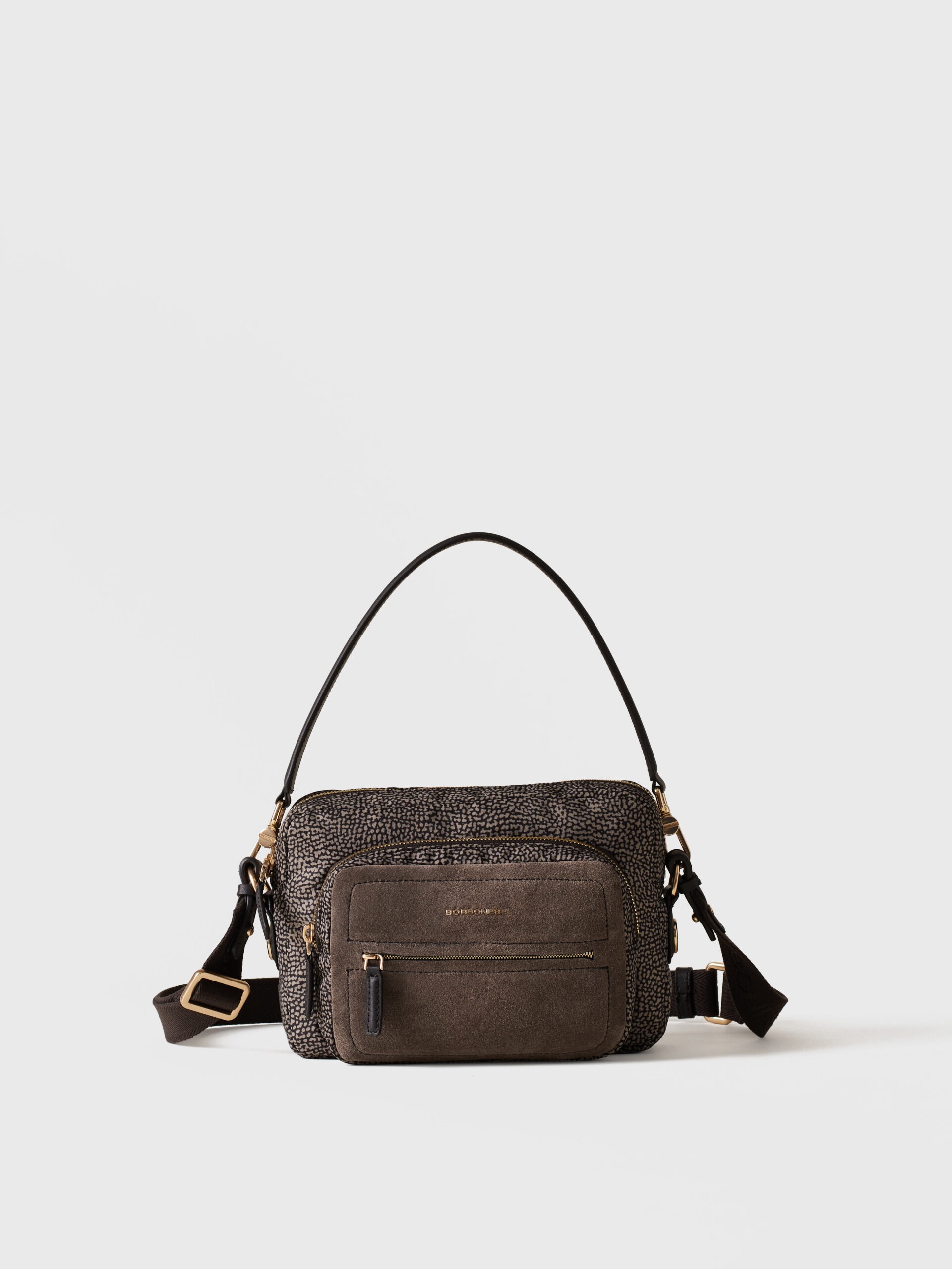 Borbonese B-CLUB CAMERA CASE S. C/T M34 CATRAME CENERE