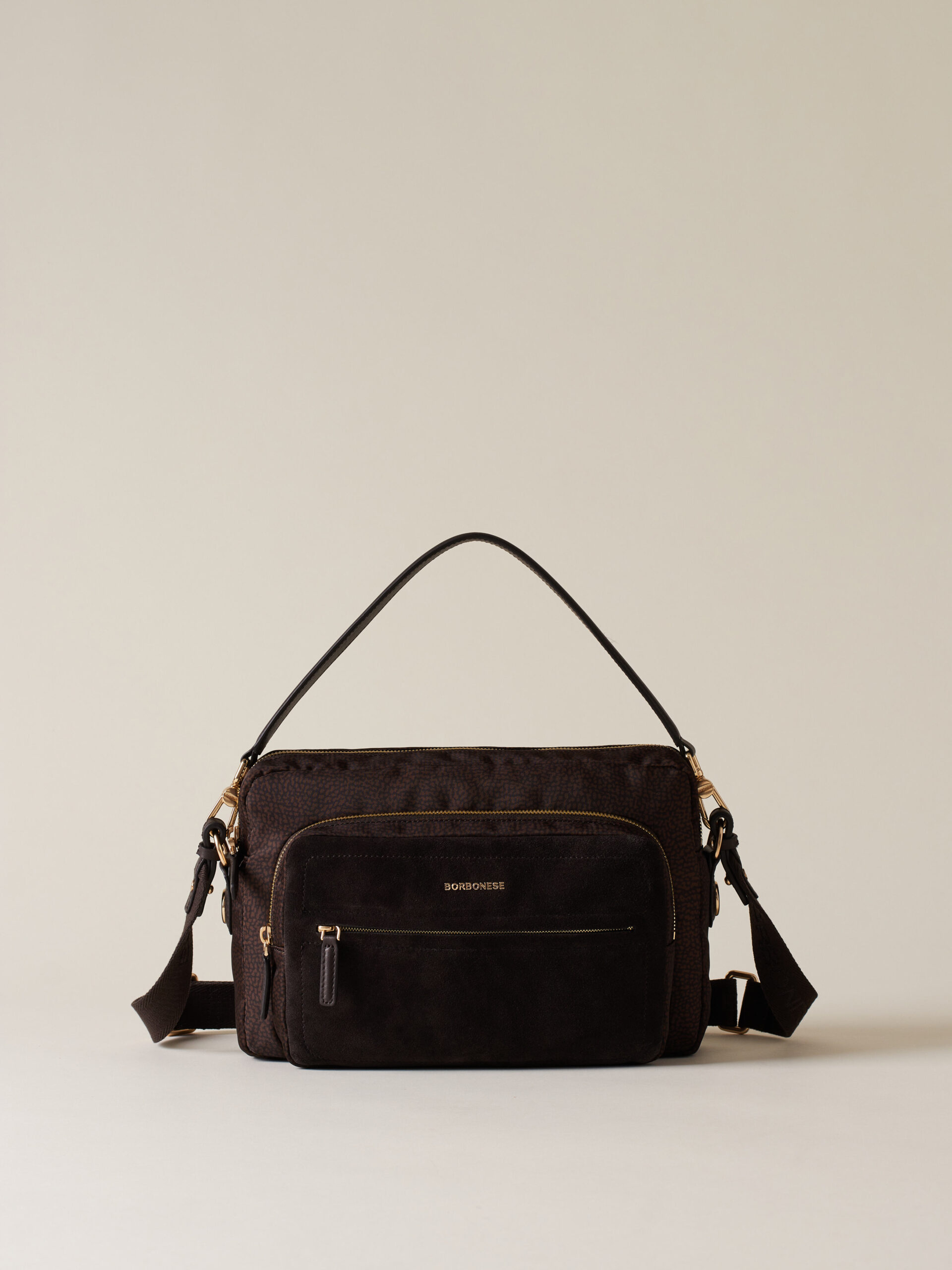 Borbonese B-CLUB CAMERA CASE M. C/T 269 CIOCCOLATO CAFFE