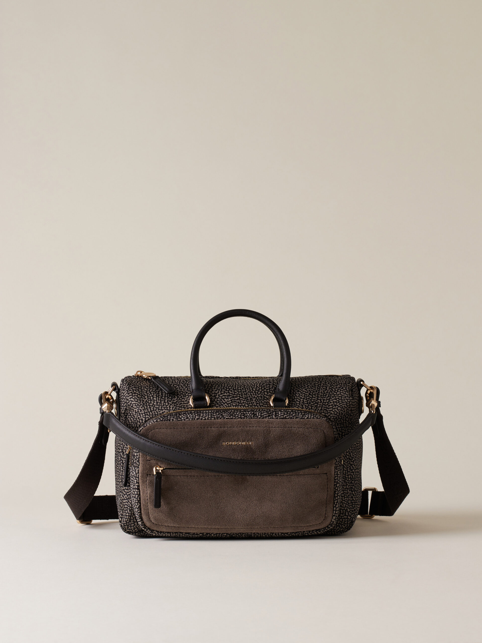 Borbonese B-CLUB BAULETTO M. C/T M34 CATRAME CENERE
