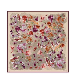 Borbonese FOULARD FIORI ACQUERELLO 406 CABERNET