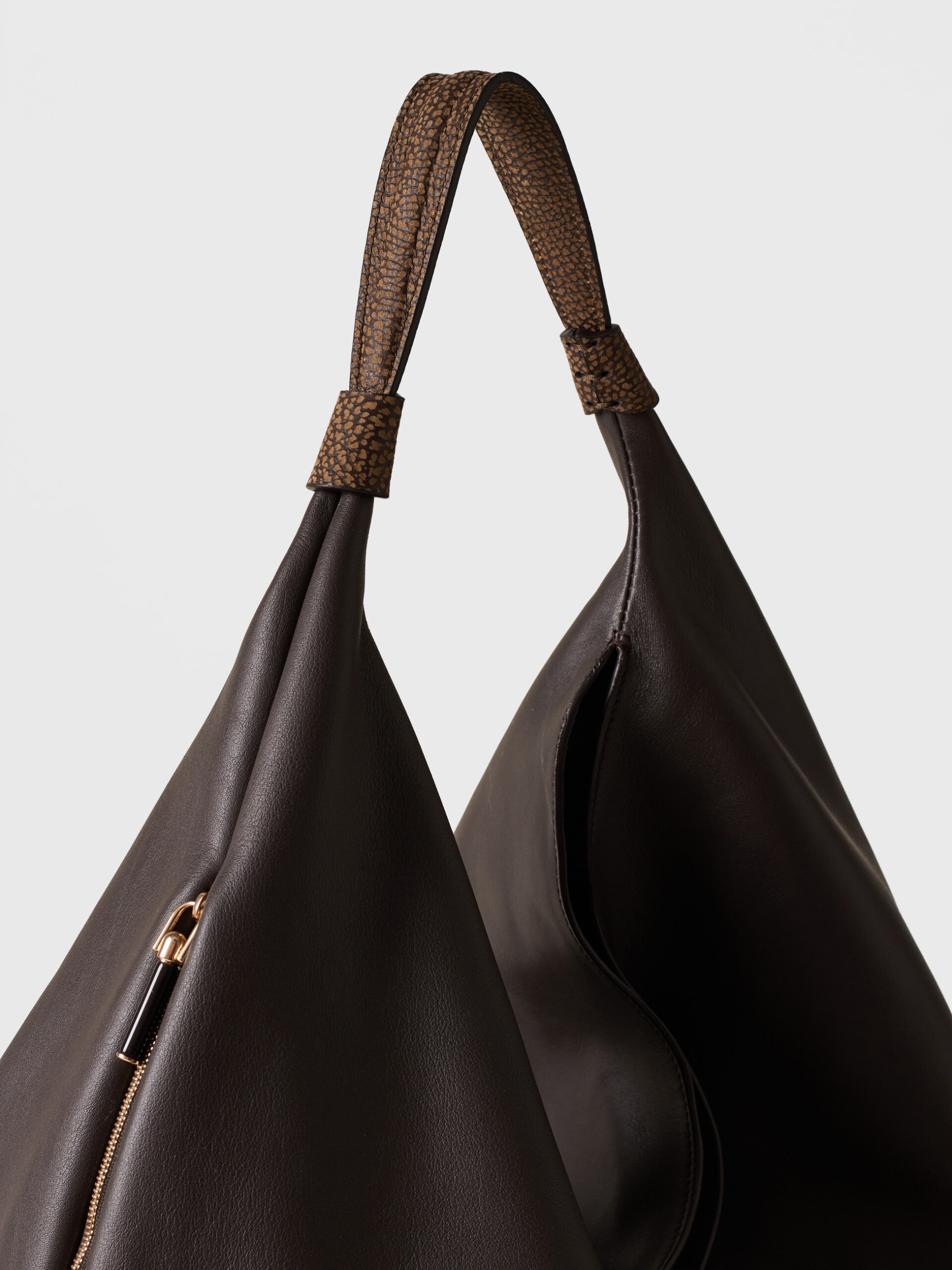 Borbonese PLIE HOBO L. 275 CACAO CUMINO - immagine 4