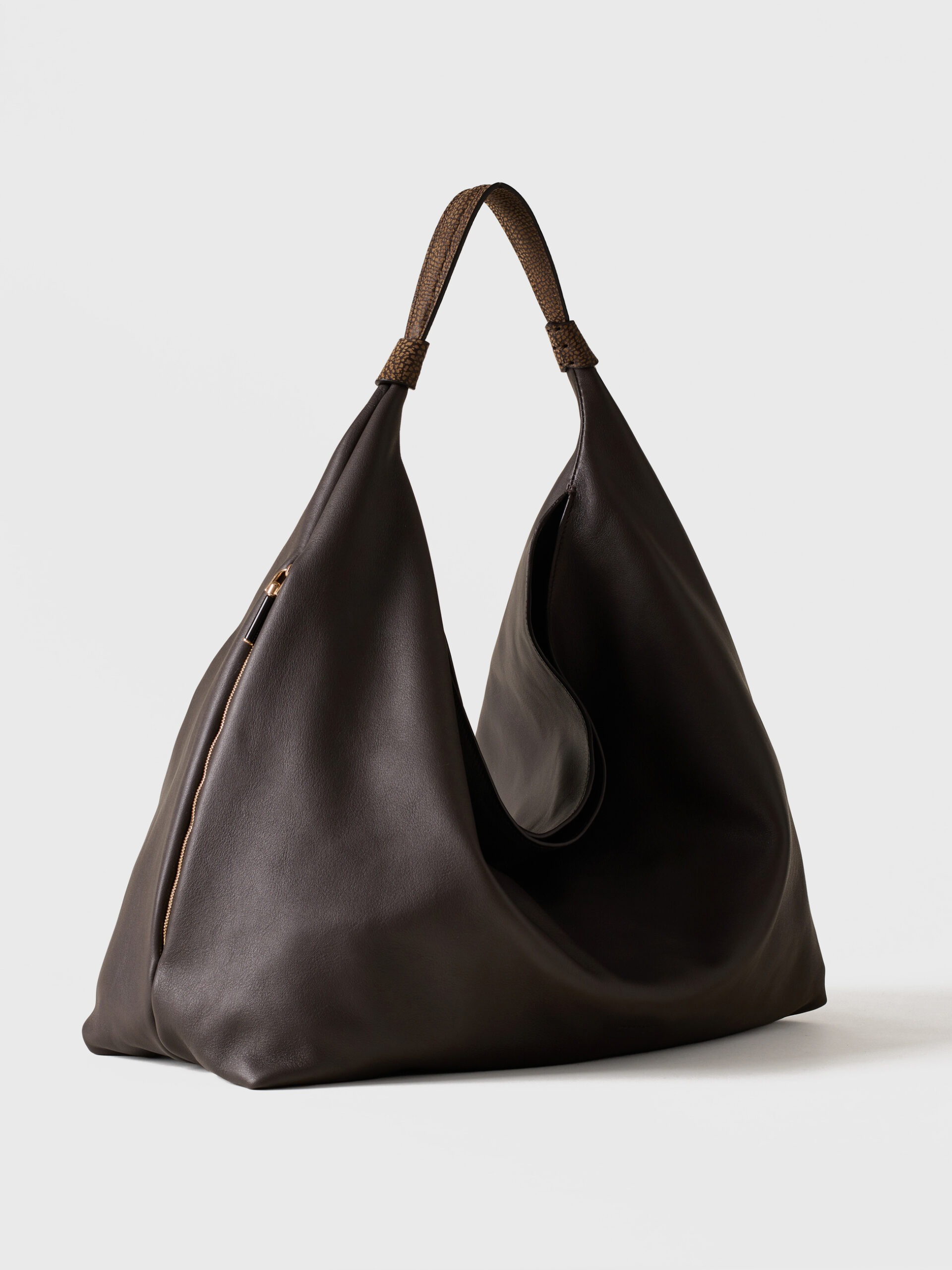 Borbonese PLIE HOBO L. 275 CACAO CUMINO - immagine 5