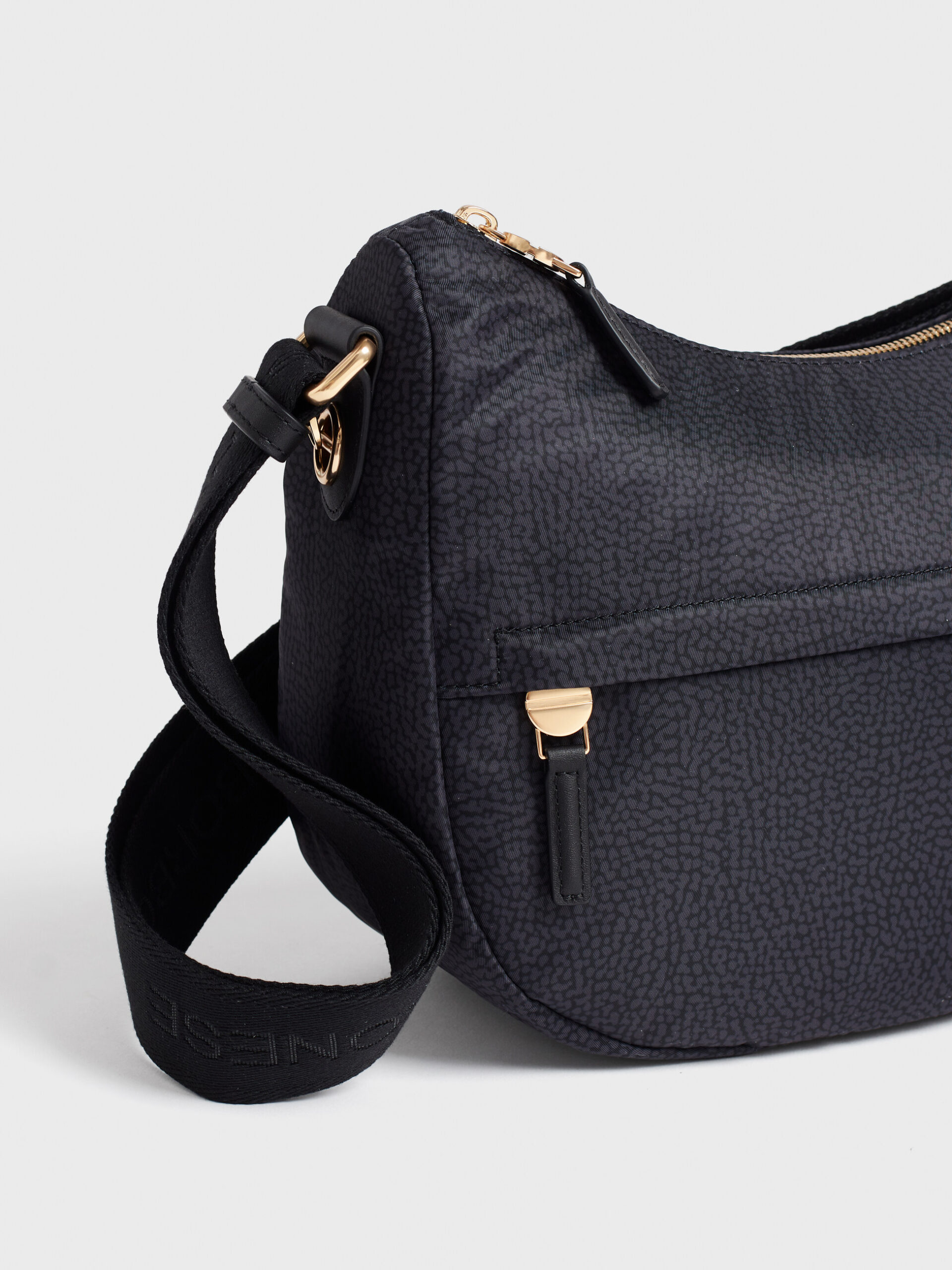 Borbonese B-CLUB LUNA SMALL Y66 DARK BLACK - immagine 5