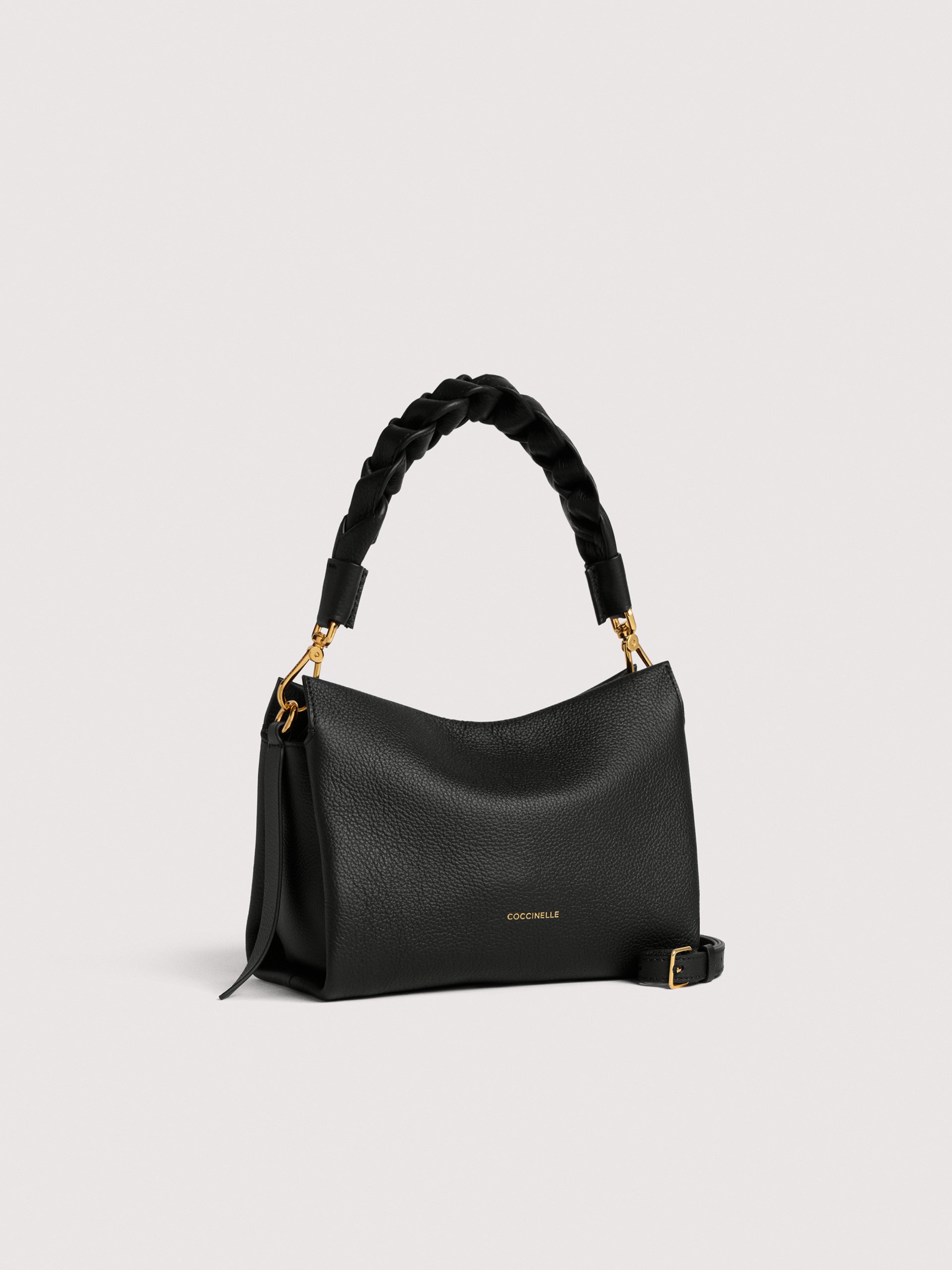 COCCINELLE BOHEME GRANA DOUBLE 613 NOIR COGNAC - immagine 2
