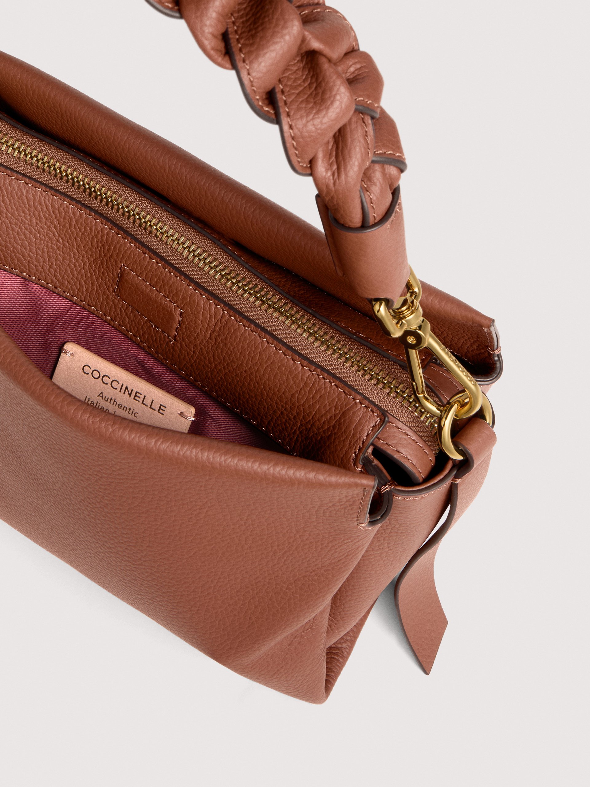COCCINELLE BOHEME GRANA DOUBLE 682 COGNAC NOIR - immagine 3
