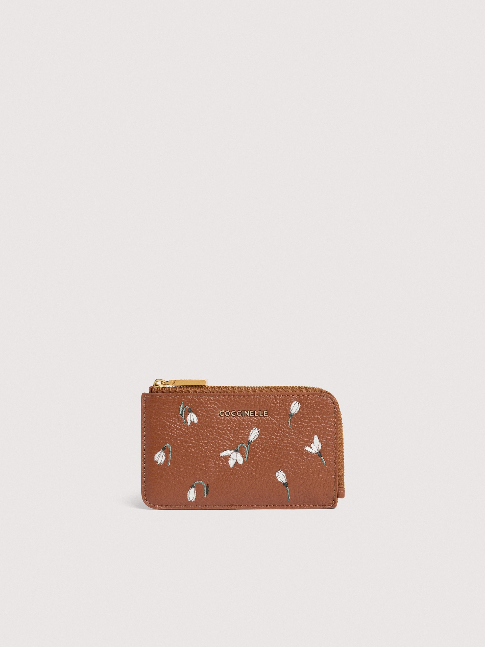 COCCINELLE METALLIC SNOWDROP EMBROID W11 COGNAC